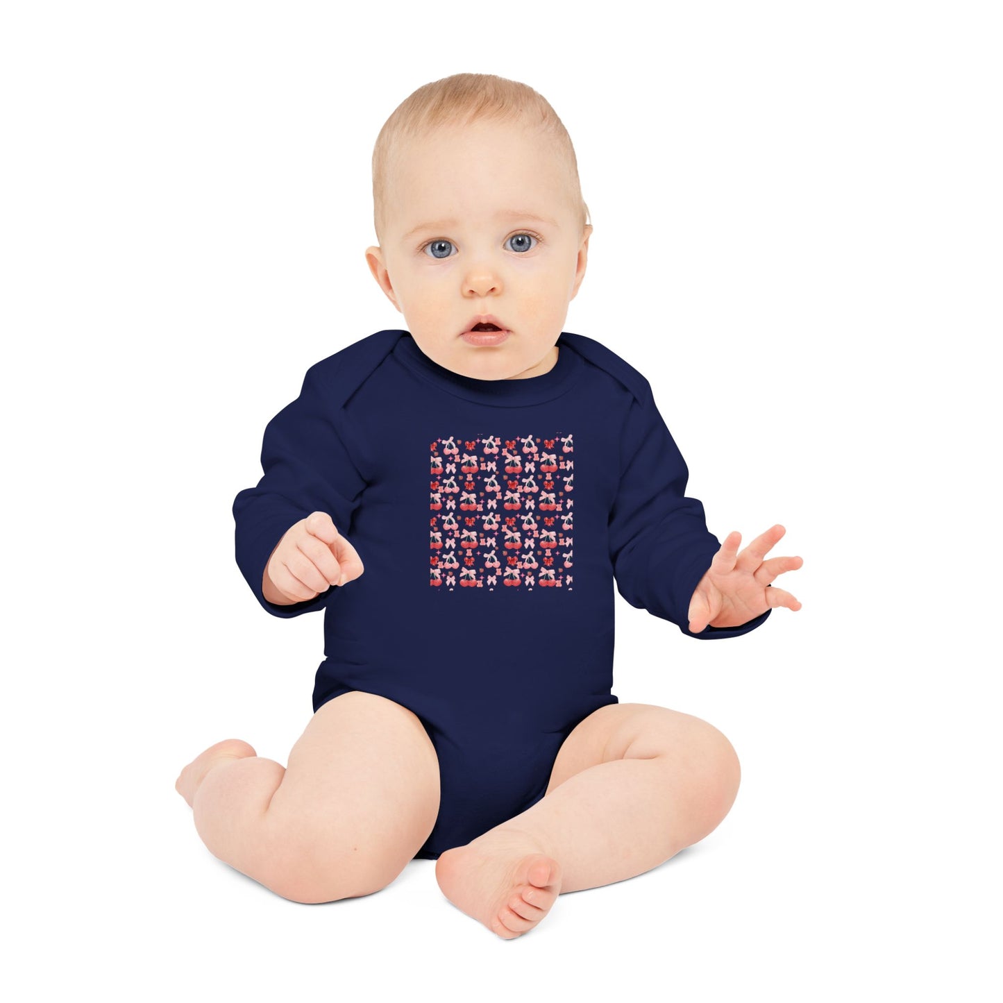 Cute Patterned Baby Long-Sleeve Organic Bodysuit - Perfect Gift for Newborns