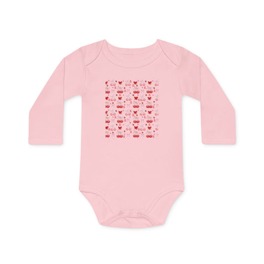 Cute Patterned Baby Long-Sleeve Organic Bodysuit - Perfect Gift for Newborns