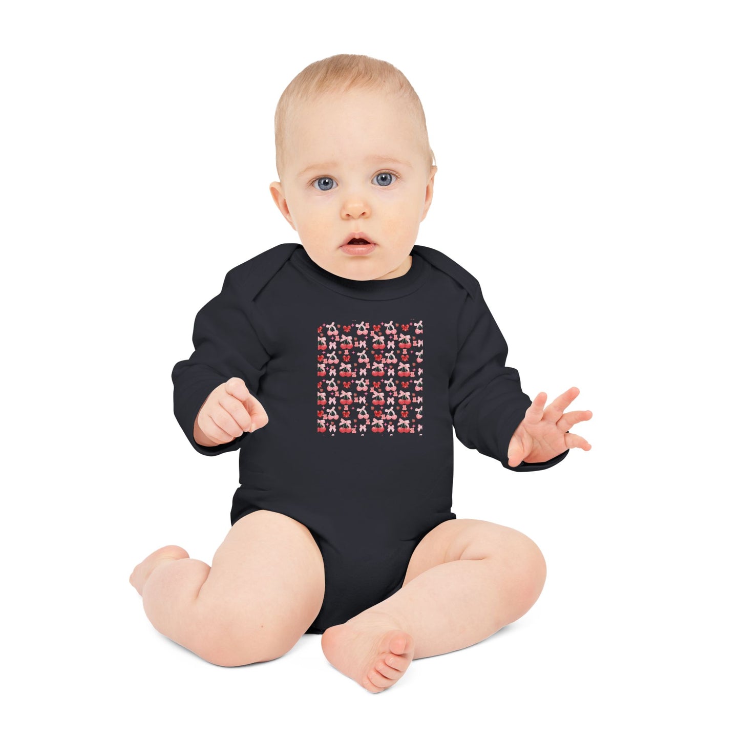 Cute Patterned Baby Long-Sleeve Organic Bodysuit - Perfect Gift for Newborns