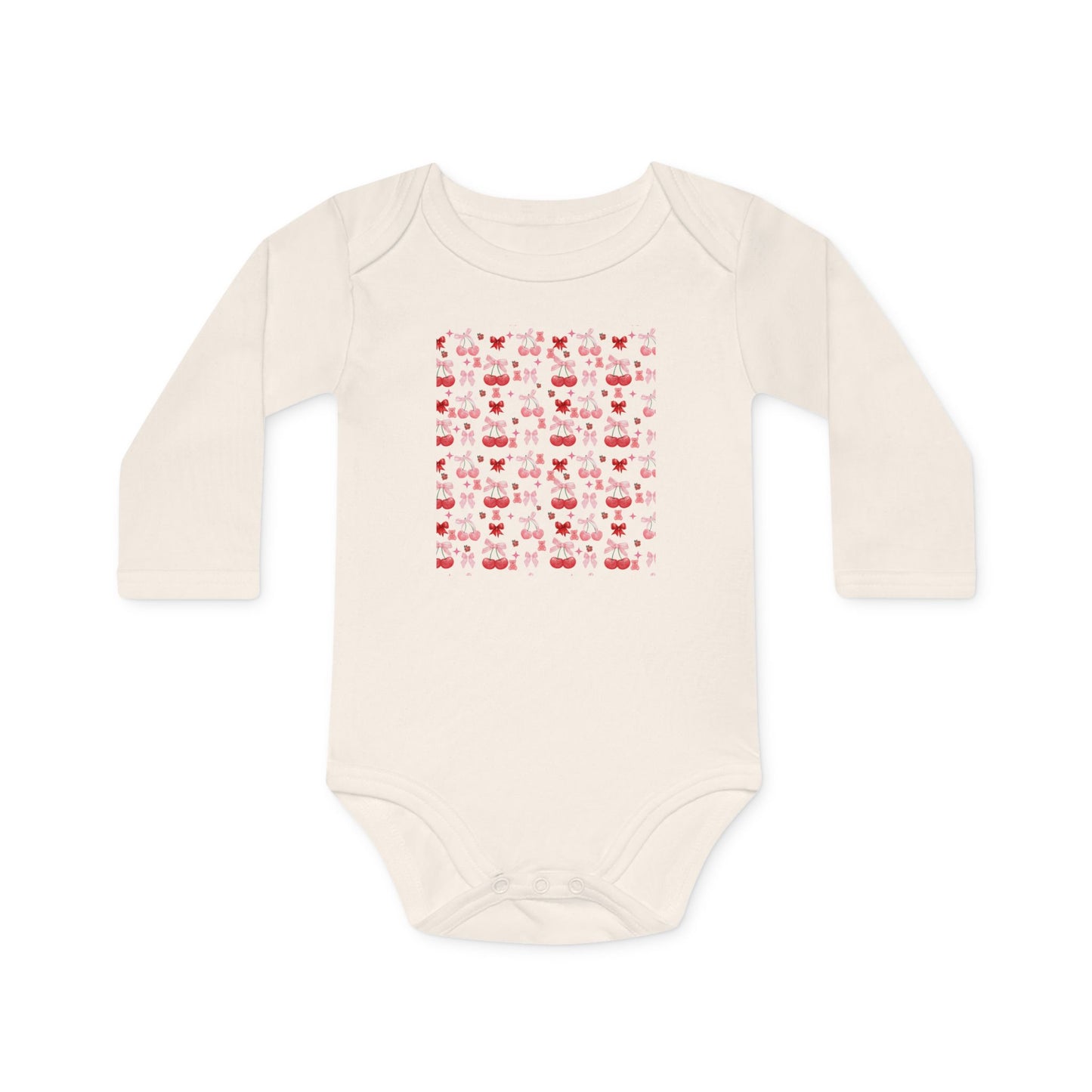 Cute Patterned Baby Long-Sleeve Organic Bodysuit - Perfect Gift for Newborns