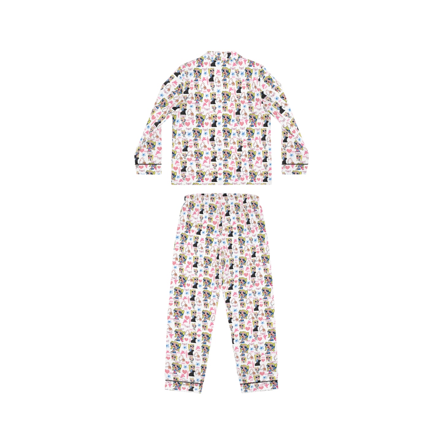 Satin Pajamas - Girlish Powerpuff Girls Inspired Women Pajamas