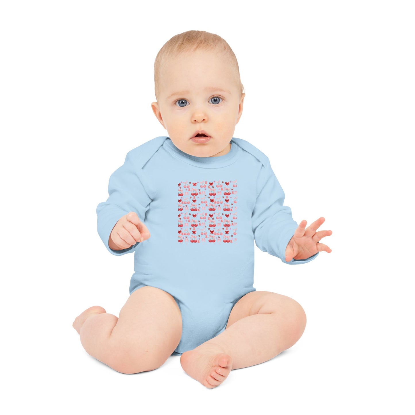 Cute Patterned Baby Long-Sleeve Organic Bodysuit - Perfect Gift for Newborns