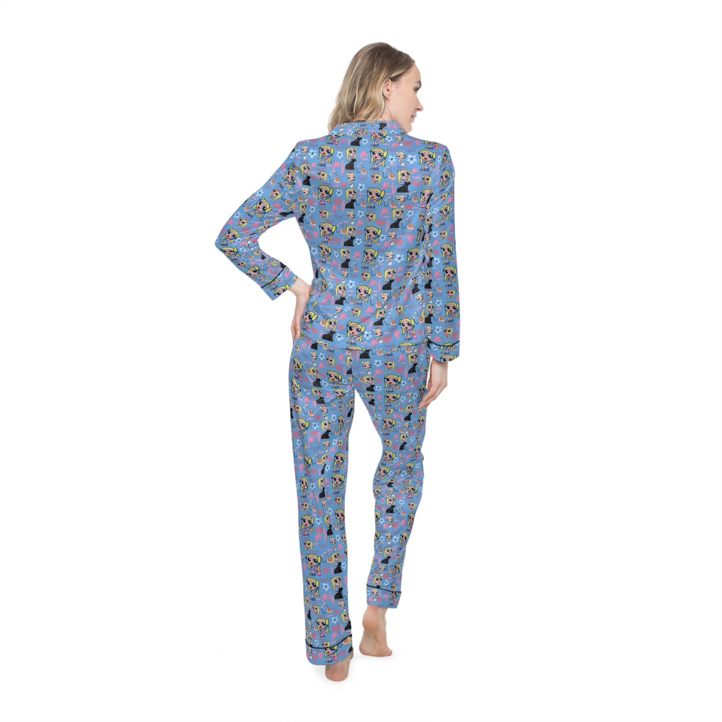 Copy of Copy of Satin Pajamas - Girlish Powerpuff Girls Inspired Women Pajamas