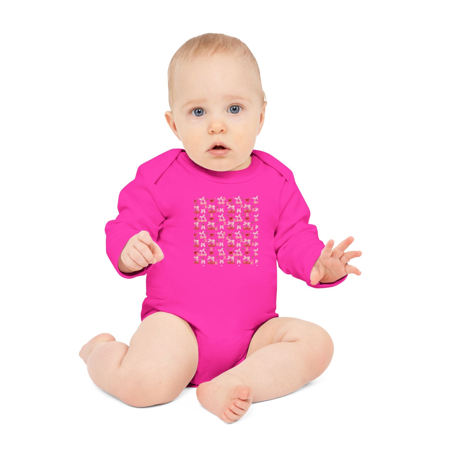 Cute Patterned Baby Long-Sleeve Organic Bodysuit - Perfect Gift for Newborns