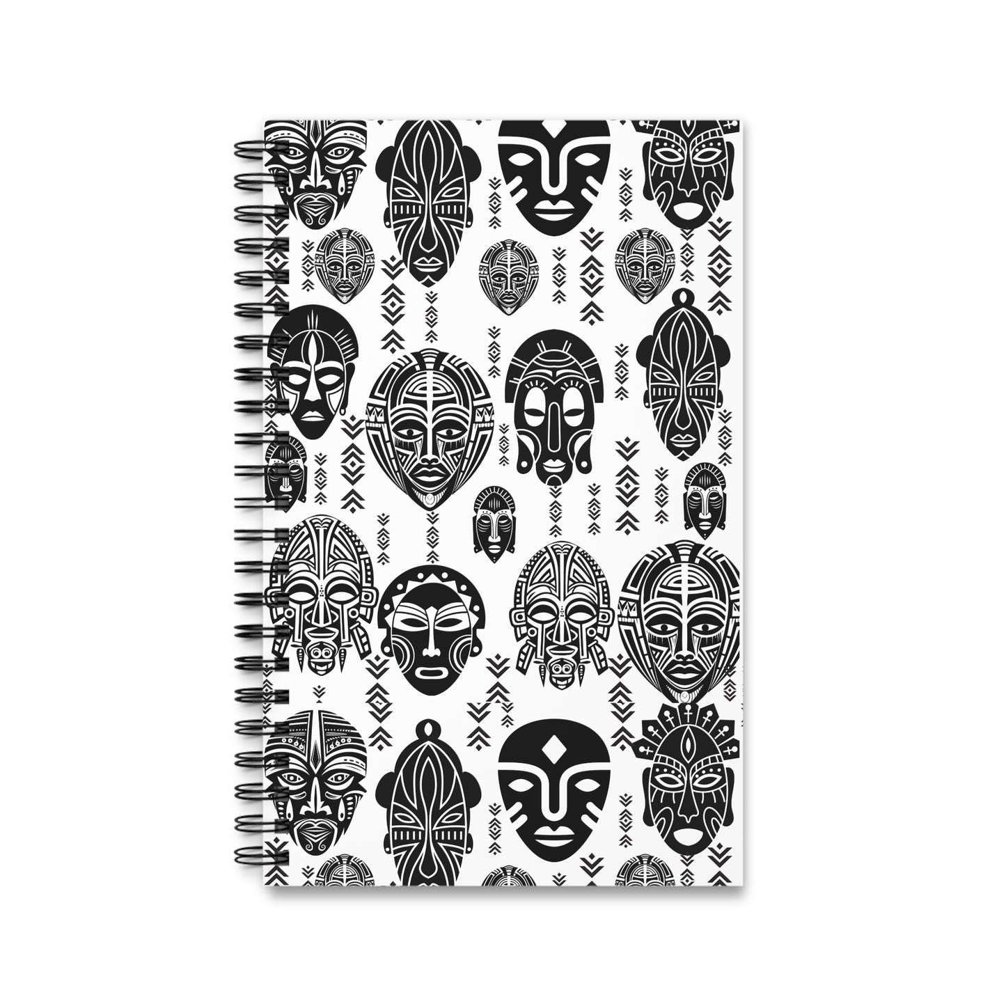 African Tribal Masked Spiral Journal