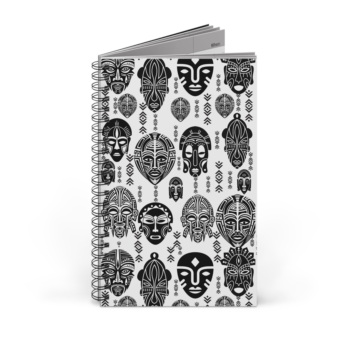 African Tribal Masked Spiral Journal