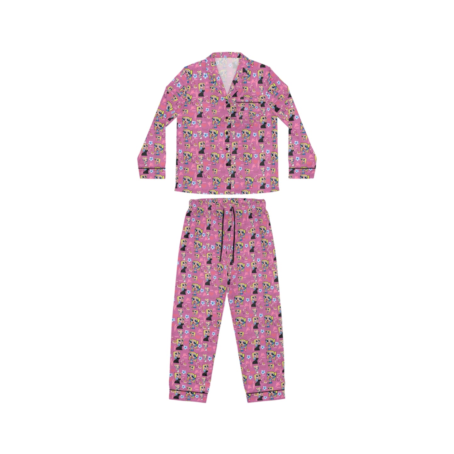 Copy of Satin Pajamas - Girlish Powerpuff Girls Inspired Women Pajamas