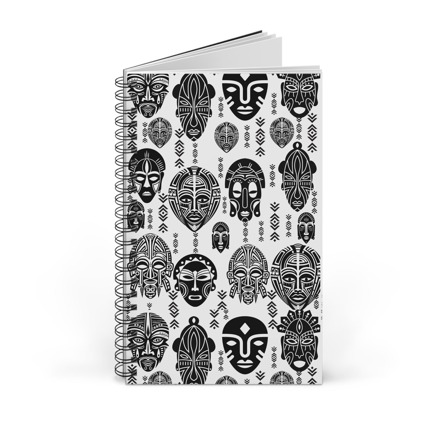 African Tribal Masked Spiral Journal